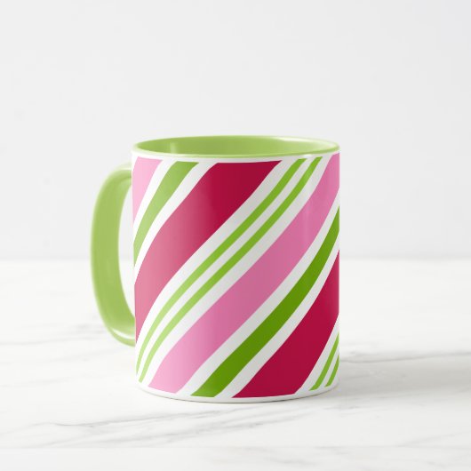 Weihnachtscreme-Streifen Coffee Tasse Geschenk (Vorderseite Links)