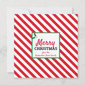 Weihnachtscreme Streifen Custom Card (Vorderseite)