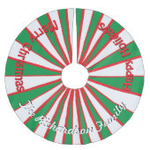 Weihnachtscreme Streifen DEINEN NAMEN HIER Baumroc Polyester Weihnachtsbaumdecke (Vorderseite)