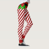 Weihnachtscreme-Streifen Leggings (Rechts)