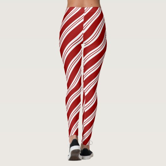 Weihnachtscreme-Streifen Leggings (Rückseite)