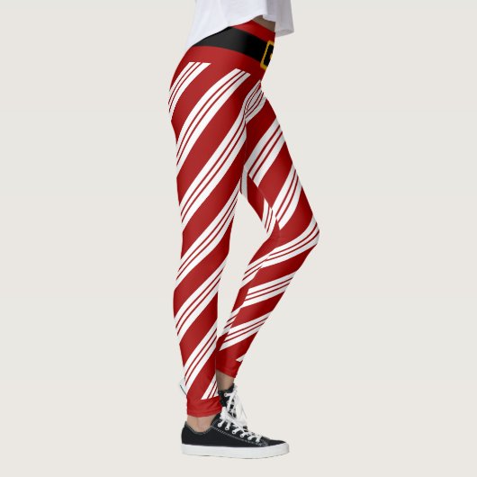 Weihnachtscreme-Streifen Leggings (Rechts)