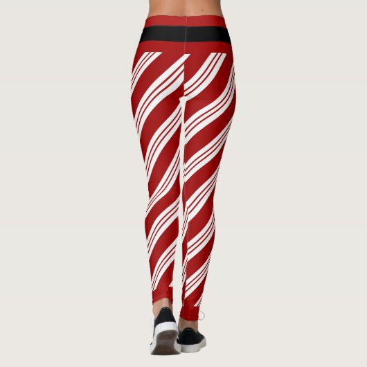 Weihnachtscreme-Streifen Leggings (Rückseite)