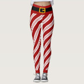 Weihnachtscreme-Streifen Leggings (Vorderseite)