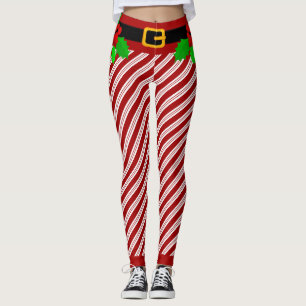 Weihnachtscreme-Streifen Leggings