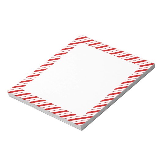 Weihnachtscreme Striped Notepad Notizblock (Rotiert)