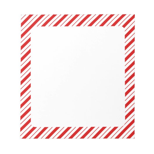 Weihnachtscreme Striped Notepad Notizblock (Vorderseite)