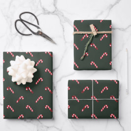 Weihnachtscreme Tanne grün rot niedlich elegant Geschenkpapier Set