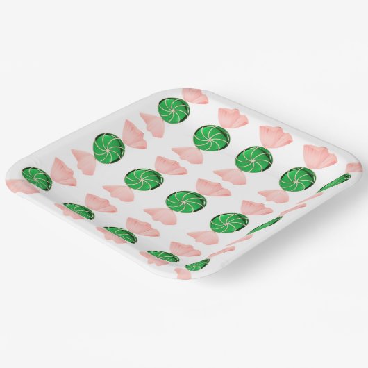 Weihnachtscreme-Teller Pappteller (Gewinkelt)