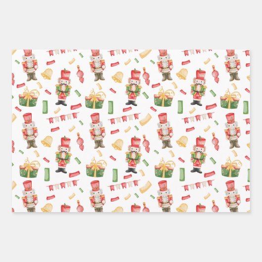 Weihnachtscreme und Dekorationen Geschenkpapier Set (Vorderseite)