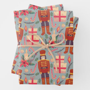 Weihnachtscreme und Geschenke Geschenkpapier Set