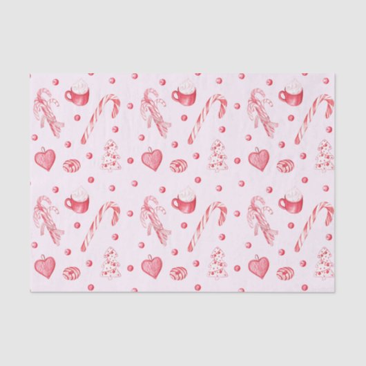 Weihnachtscreme und heiße Schokolade Rosa Seidenpapier (Vorderseite)