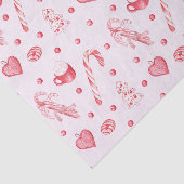 Weihnachtscreme und heiße Schokolade Rosa Seidenpapier (Ausschnitt)