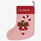 Weihnachtscreme und Individuelle Name Kleiner Weihnachtsstrumpf (Rückseite)