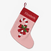 Weihnachtscreme und Individuelle Name Kleiner Weihnachtsstrumpf (Vorderansicht (hängend))