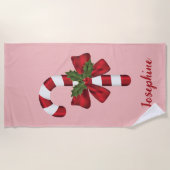 Weihnachtscreme und Individuelle Name Strandtuch (Vorderseite)