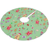 Weihnachtscreme und Lebkuchen Männer Polyester Weihnachtsbaumdecke (Schrägansicht)