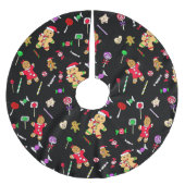 Weihnachtscreme und Lebkuchen Männer Polyester Weihnachtsbaumdecke (Vorderseite)