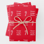 Weihnachtscreme und Logo-Muster Geschenkpapier Set (Beispiel)