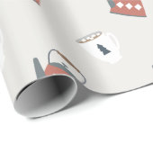 Weihnachtscreme und Tasse Urlaubsmuster Geschenkpapier (Rolleneckpunkt)
