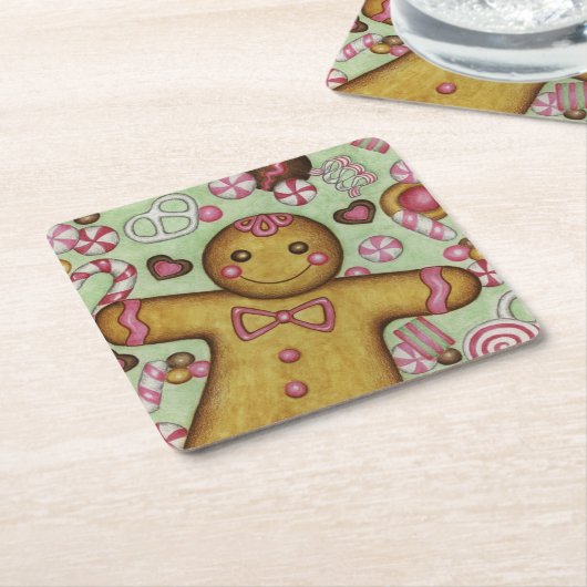 Weihnachtscreme-Untersetzer Rechteckiger Pappuntersetzer (angewinkelt)