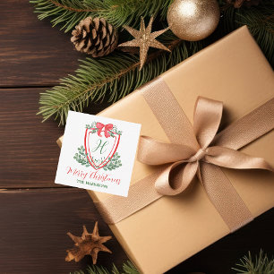 Weihnachtscreme-Wappen für Aquarellfarben Mitteilungskarte