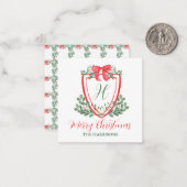 Weihnachtscreme-Wappen für Aquarellfarben Mitteilungskarte (Vorderseite/Rückseite Beispiel)