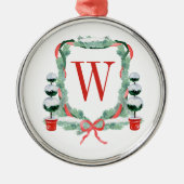 Weihnachtscreme-Wappen Ornament Aus Metall (Vorne)