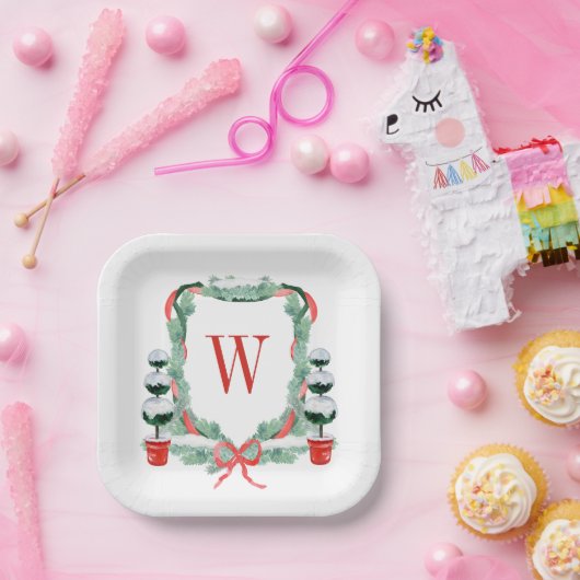 Weihnachtscreme-Wappen Pappteller (Party)