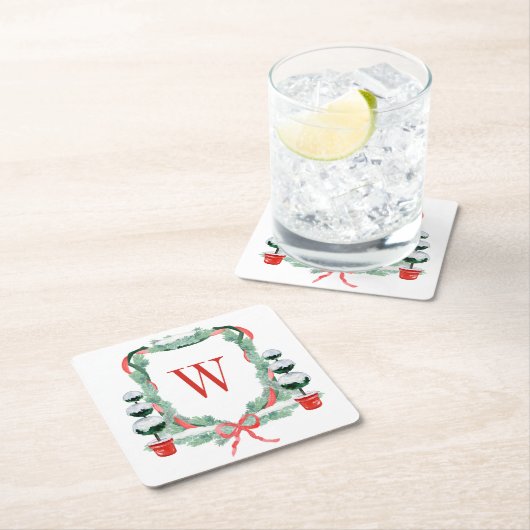 Weihnachtscreme-Wappen Rechteckiger Pappuntersetzer (Vor Ort)