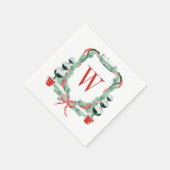 Weihnachtscreme-Wappen Serviette (Ecke)