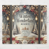 Weihnachtscreme-Weinflaschen (4" x 3,5") Schaumweinetikett (Einzelnes Label)