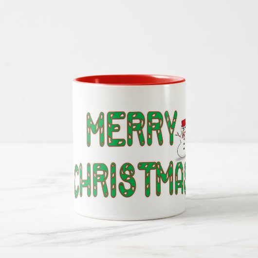 Weihnachtscreme Zweifarbige Tasse (Mittel)
