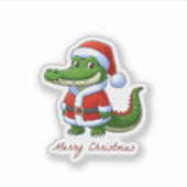 Weihnachtscrocodille Aufkleber (Vorderseite)