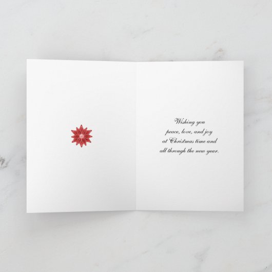 Weihnachtscrolls und Blume Feiertagskarte (Innenseite)