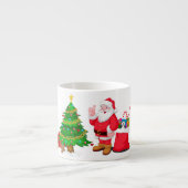 Weihnachtscup des Kindes: Name Santa und Baum hinz Espressotasse (Vorderseite)