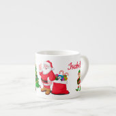 Weihnachtscup des Kindes: Name Santa und Baum hinz Espressotasse (Vorderseite Rechts)