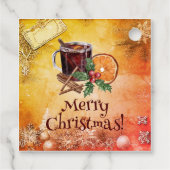 Weihnachtscup Orange Holly Berry Cinnamon Gruß Geschenkanhänger (Rückseite)