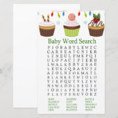 Weihnachtscupcakes Kinderdusche Word Search Spiel (Vorne/Hinten)