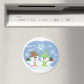 WeihnachtsCustom Snow Couple Magnet (In Situ (Geschirrspüler))