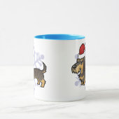 WeihnachtsDackel (Drahthaarterrier) Tasse (Zentrum)