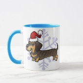 WeihnachtsDackel (Drahthaarterrier) Tasse (Links)
