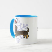 WeihnachtsDackel (Drahthaarterrier) Tasse (Vorderseite Links)
