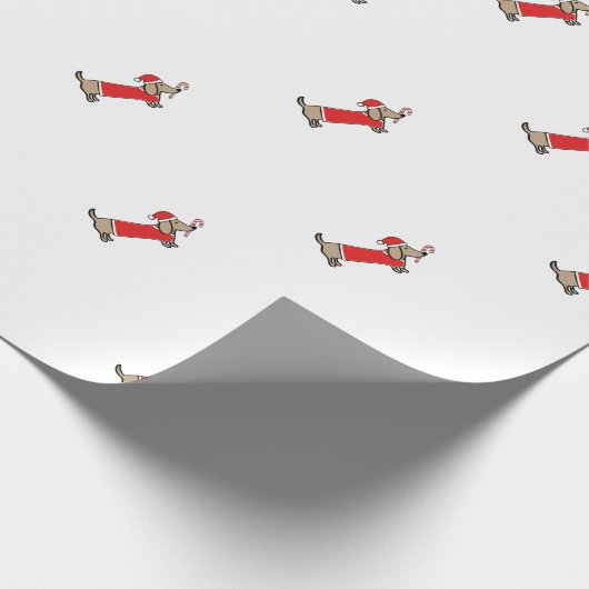 WeihnachtsDackel Geschenkpapier (Ecke)