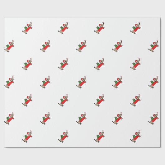 WeihnachtsDackel Geschenkpapier (Flach)