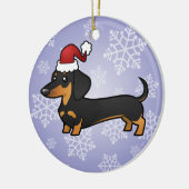 WeihnachtsDackel Keramikornament (Links)