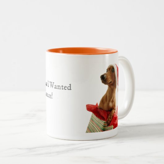 WeihnachtsDackel-Tasse Zweifarbige Tasse (VorderseiteRechts)