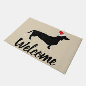 WeihnachtsDackel-u. Fußmatte (Schrägansicht)