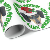 WeihnachtsDackelhund Geschenkpapier (Rolleneckpunkt)