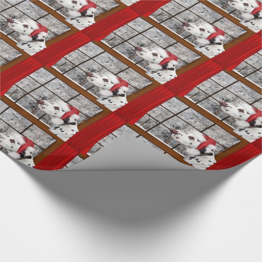Weihnachtsdalmatiner Geschenkpapier (Ecke)